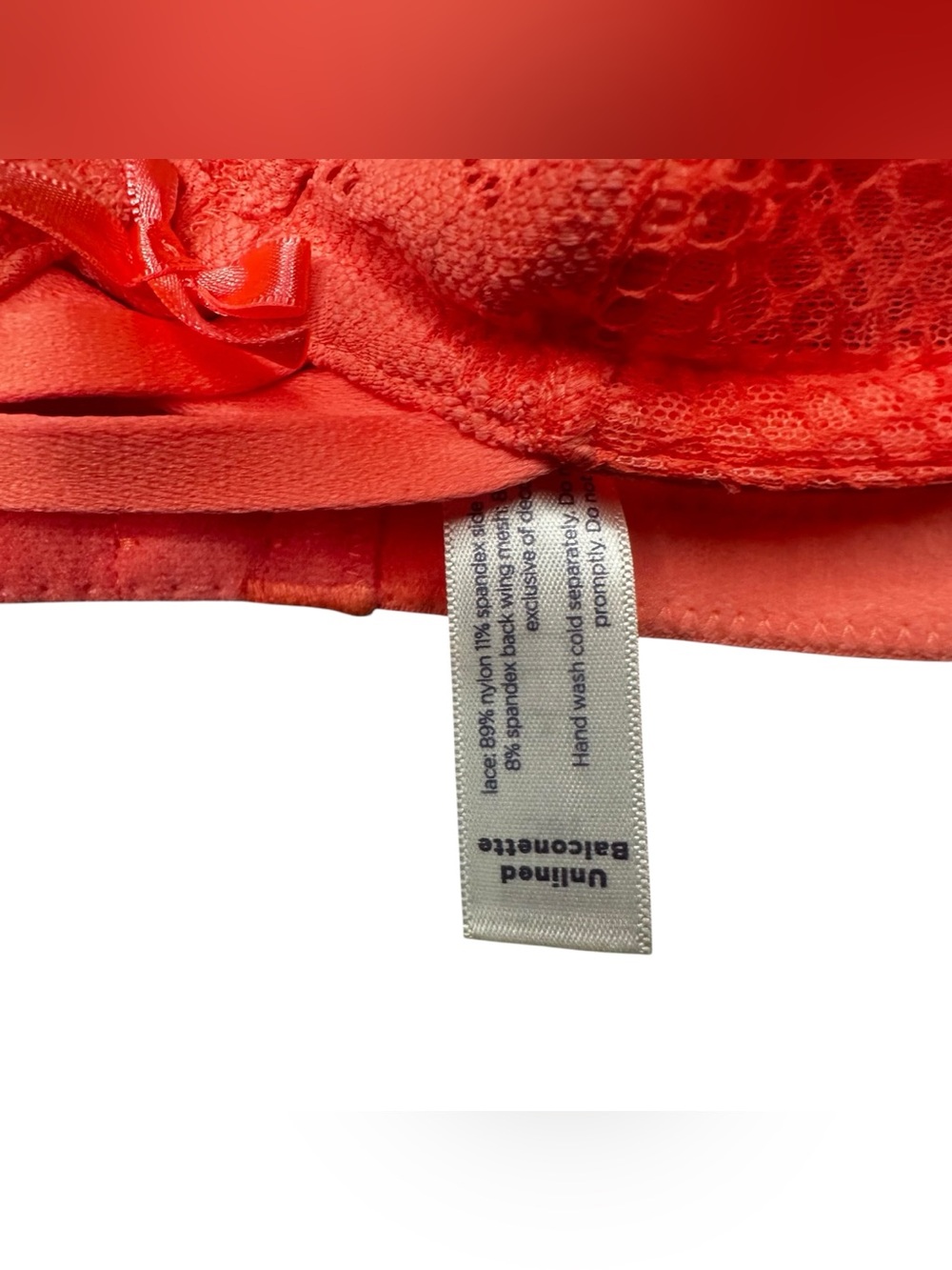 Cacique 38C Coral Lace Underwire Bra Floral Lace Balconette - Picture 2 of 11